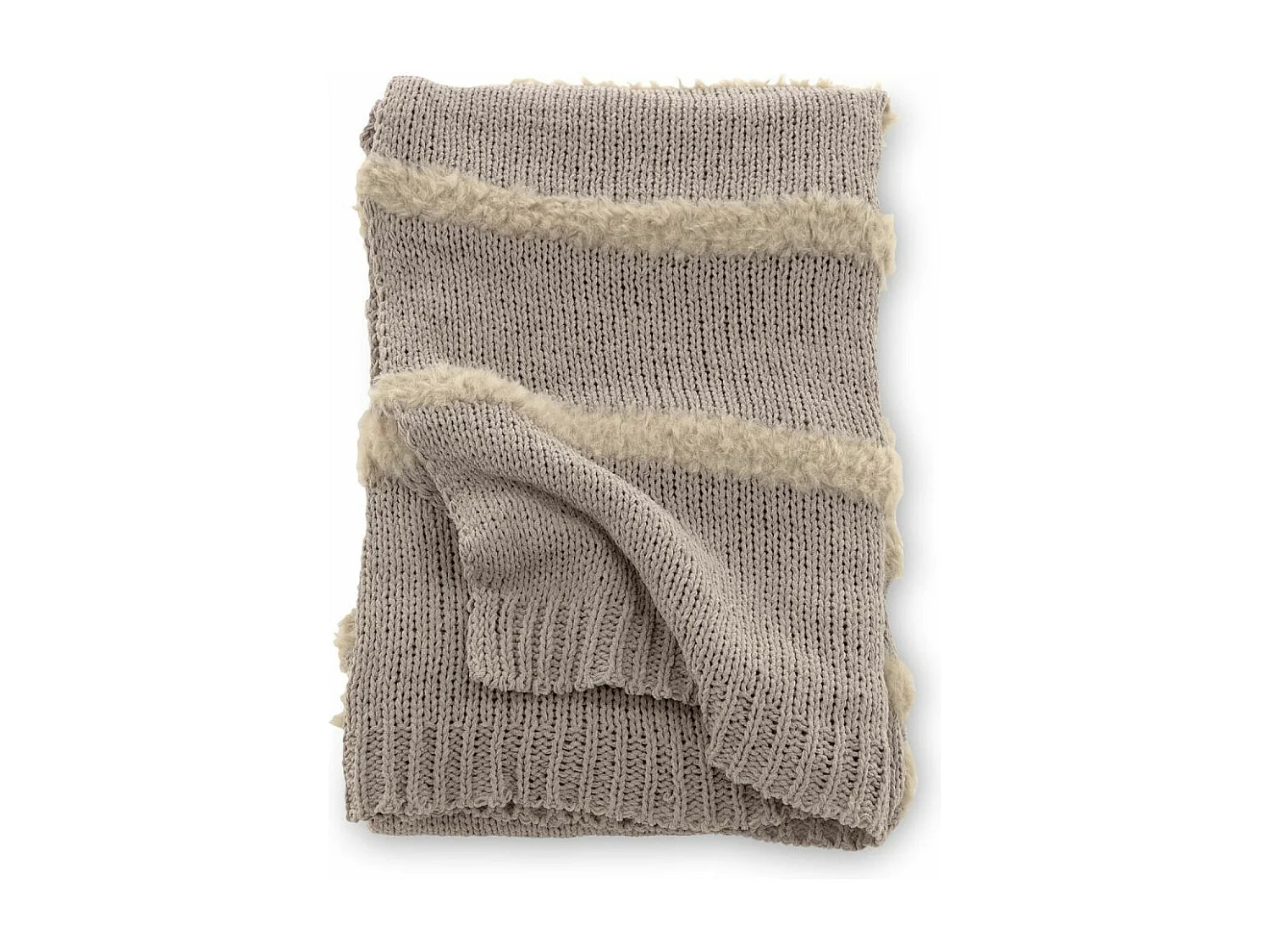 Plaid Déco "Katleen" 130x170cm Gris Clair