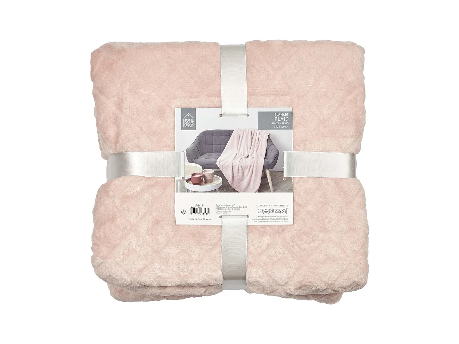 Plaid Embosse Rose 140x200cm Rose