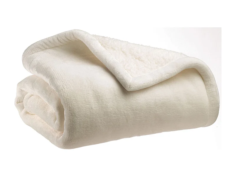 Plaid en polyester Michka 160 x 130 cm Neige