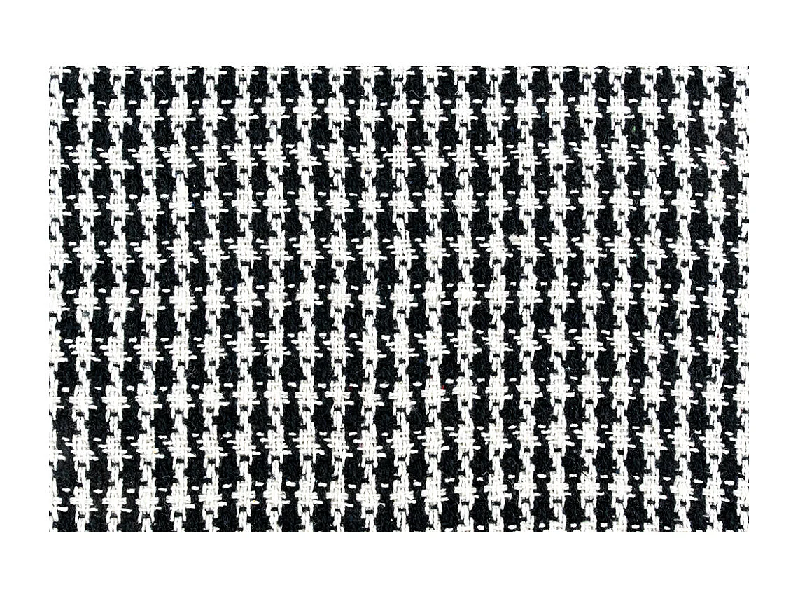 Plaid en Coton Pied de Poule Noir et Blanc avec Franges