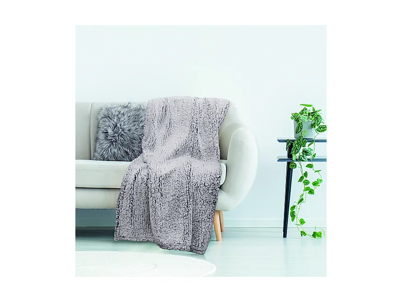 Plaid Sherpa Gris 120x150cm Gris