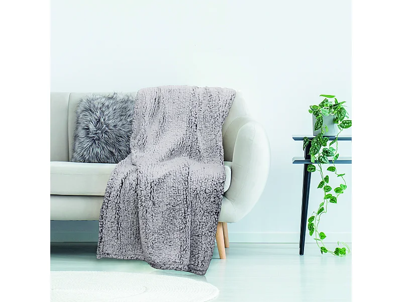 Coperta sherpa grigia 120 x 150 cm