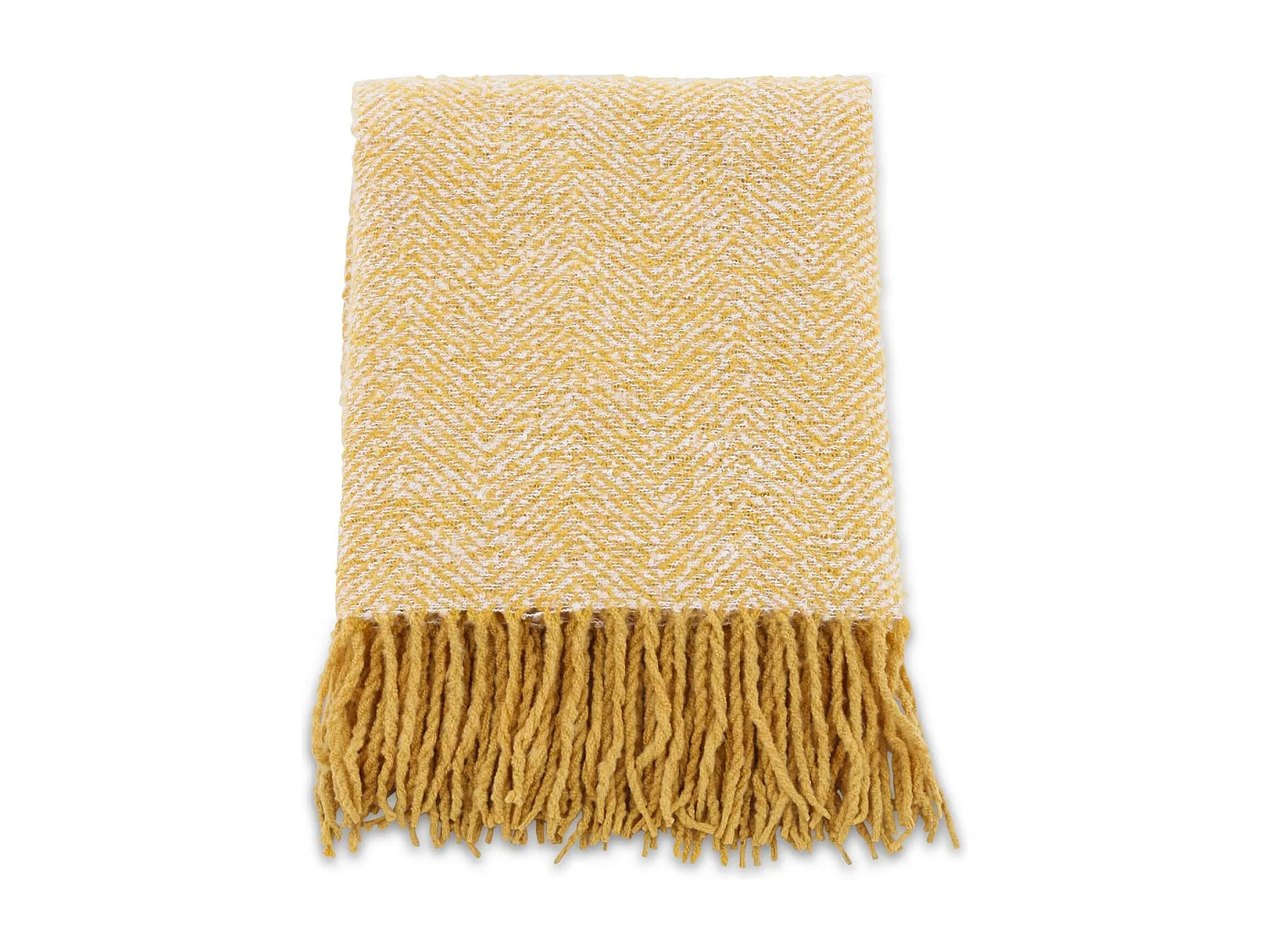 Toby plaid 170x130cm wit, geel.