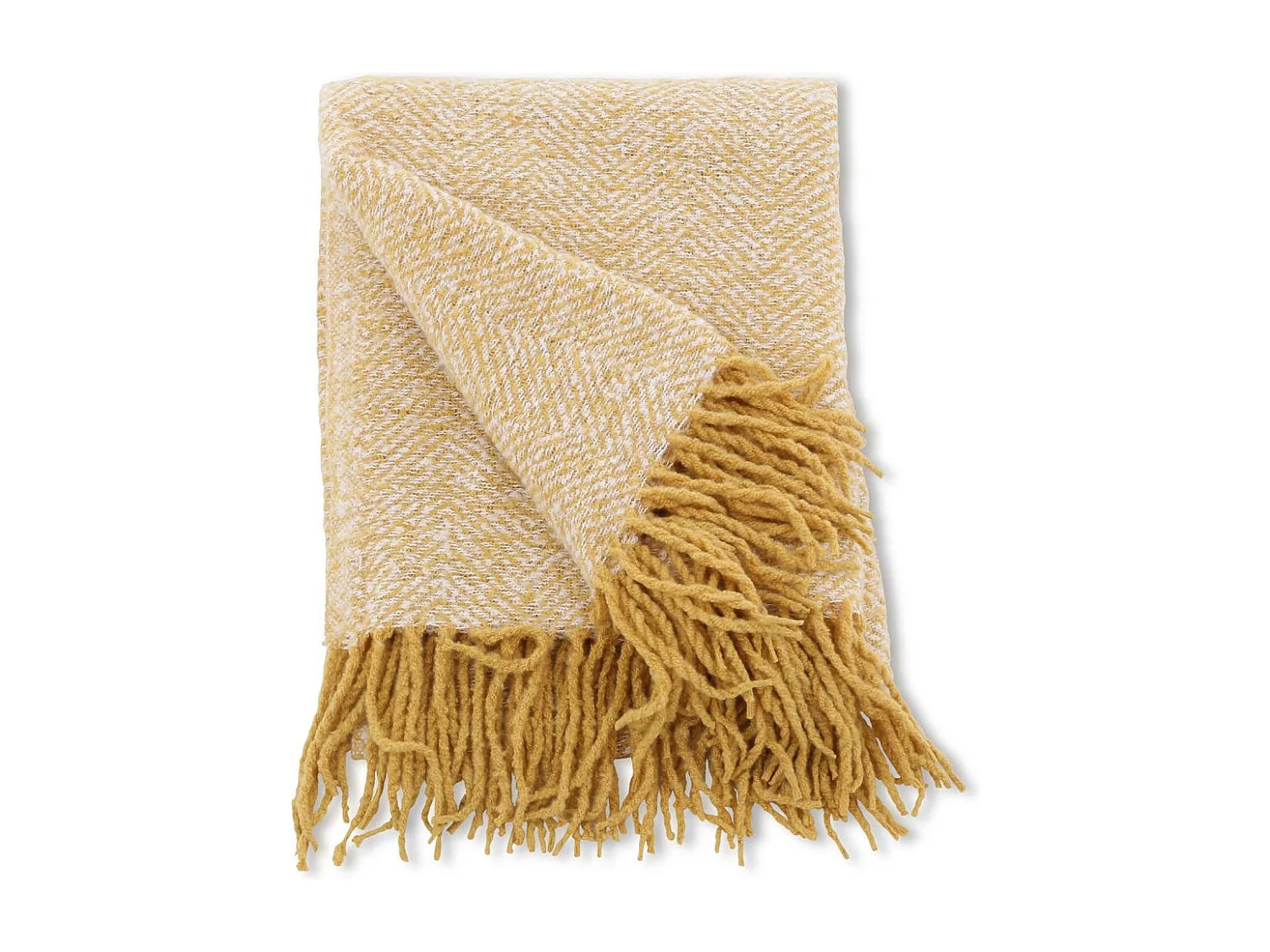 Toby plaid 170x130cm wit, geel.