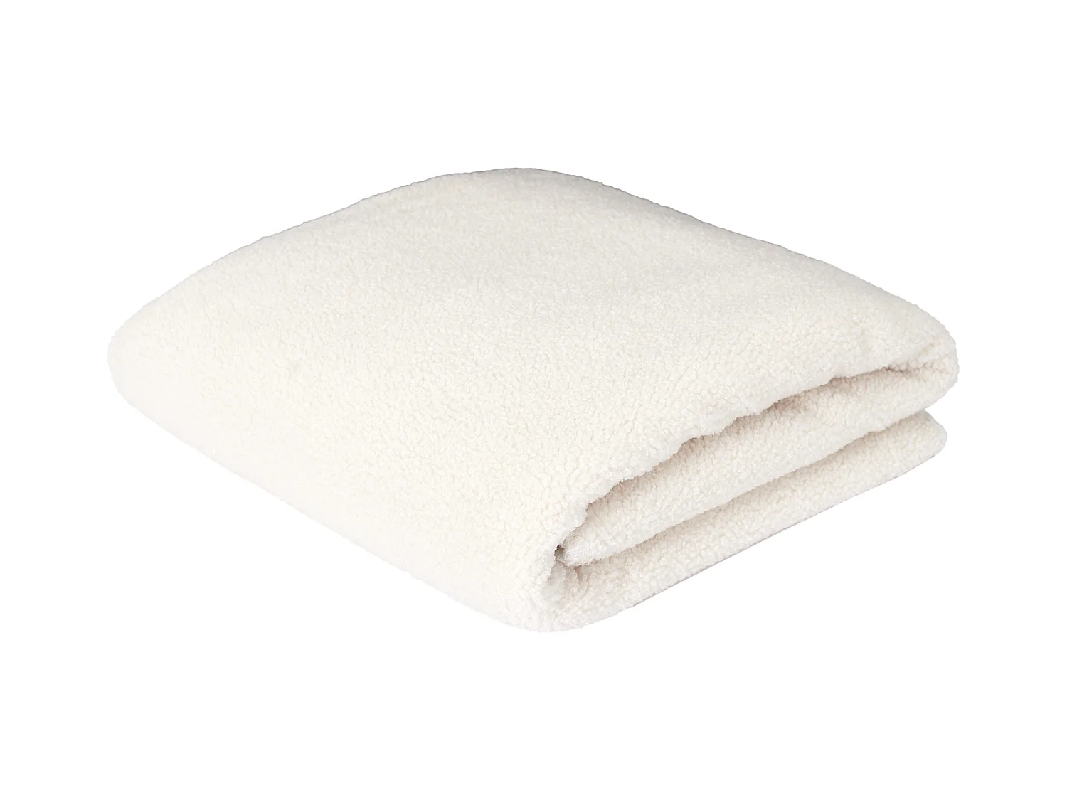 Plaid Sherpa Boucle Ecru 120x150cm Beige