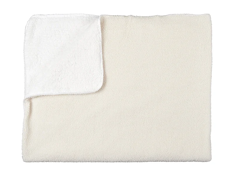 Plaid Sherpa Boucle Ecru 120x150cm Beige