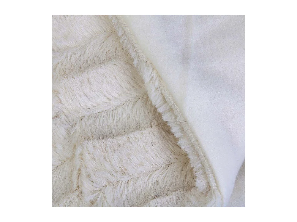 Plaid Imitation Fourrure A Anse Blanc 120x150cm Blanc