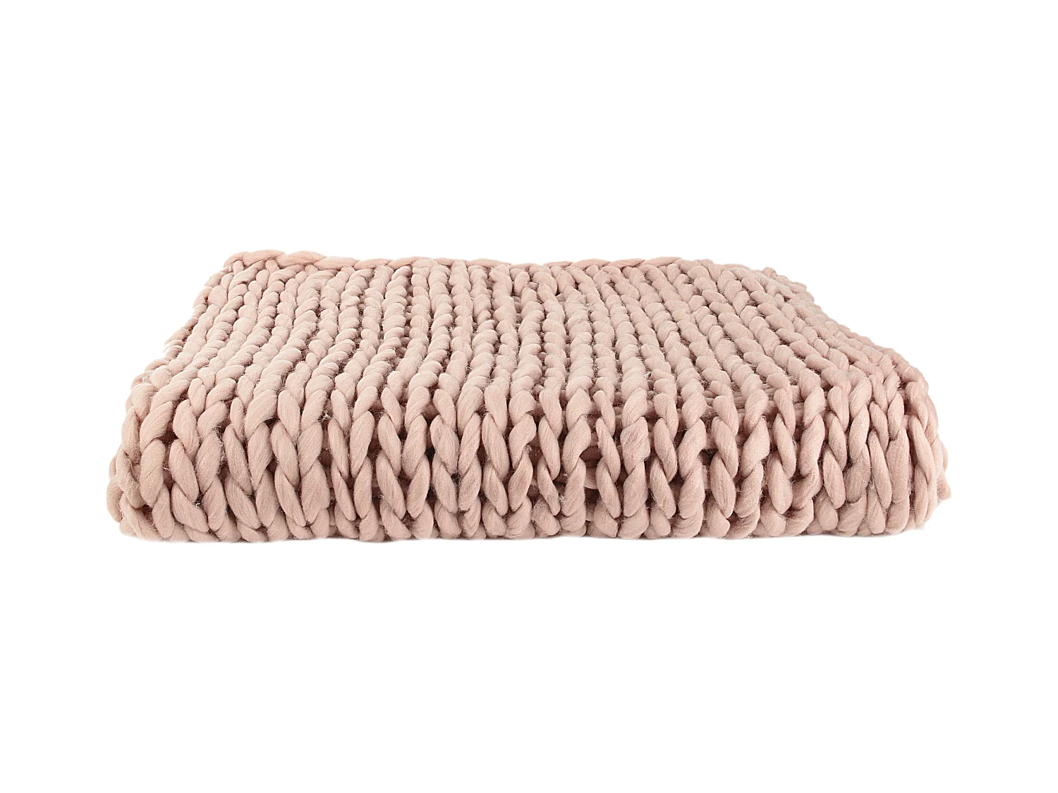 Plaid Grosse Maille Chunky Rose 120x150cm Rose