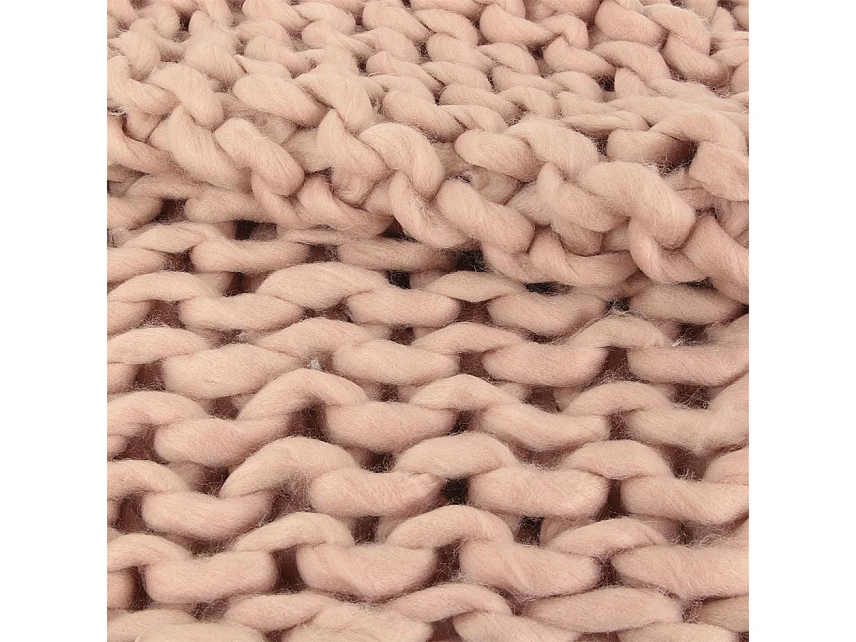 Plaid Grosse Maille Chunky Rose 120x150cm Rose