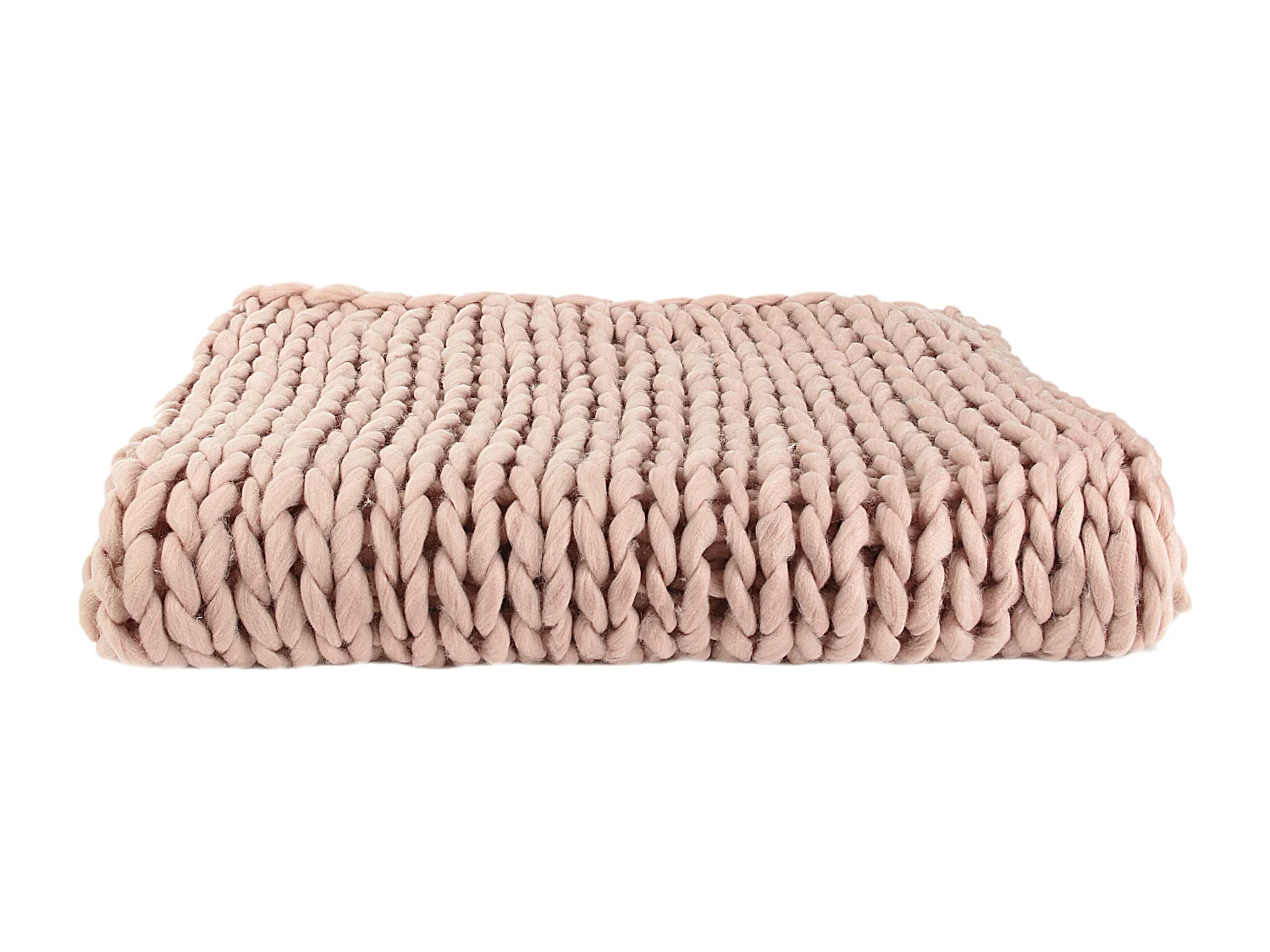 Plaid Grosse Maille Chunky Rose 120x150cm Rose