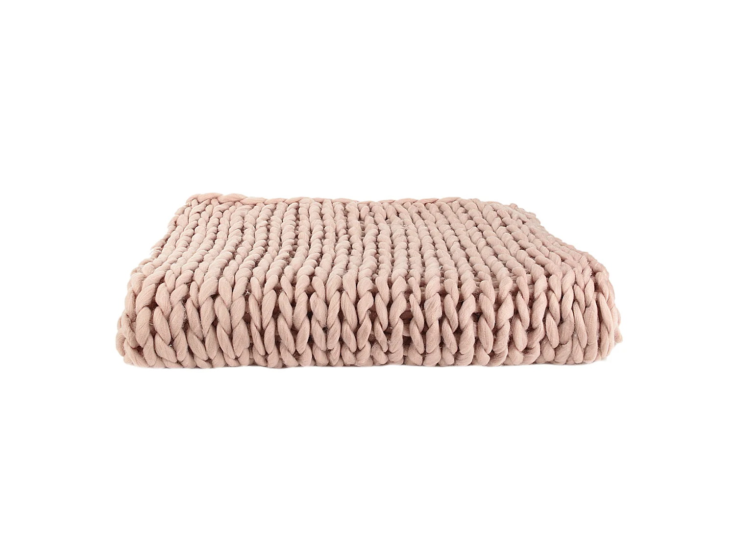 Plaid - HOME DECO FACTORY - Grosse Maille - Chunky - Rose
