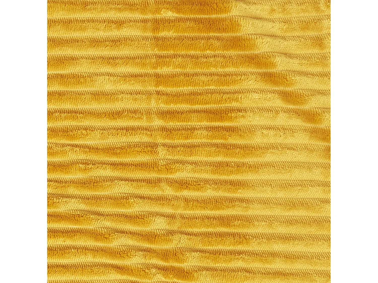 Plaid Flanelle Cotele Sherpa Moutarde 180x220cm Jaune