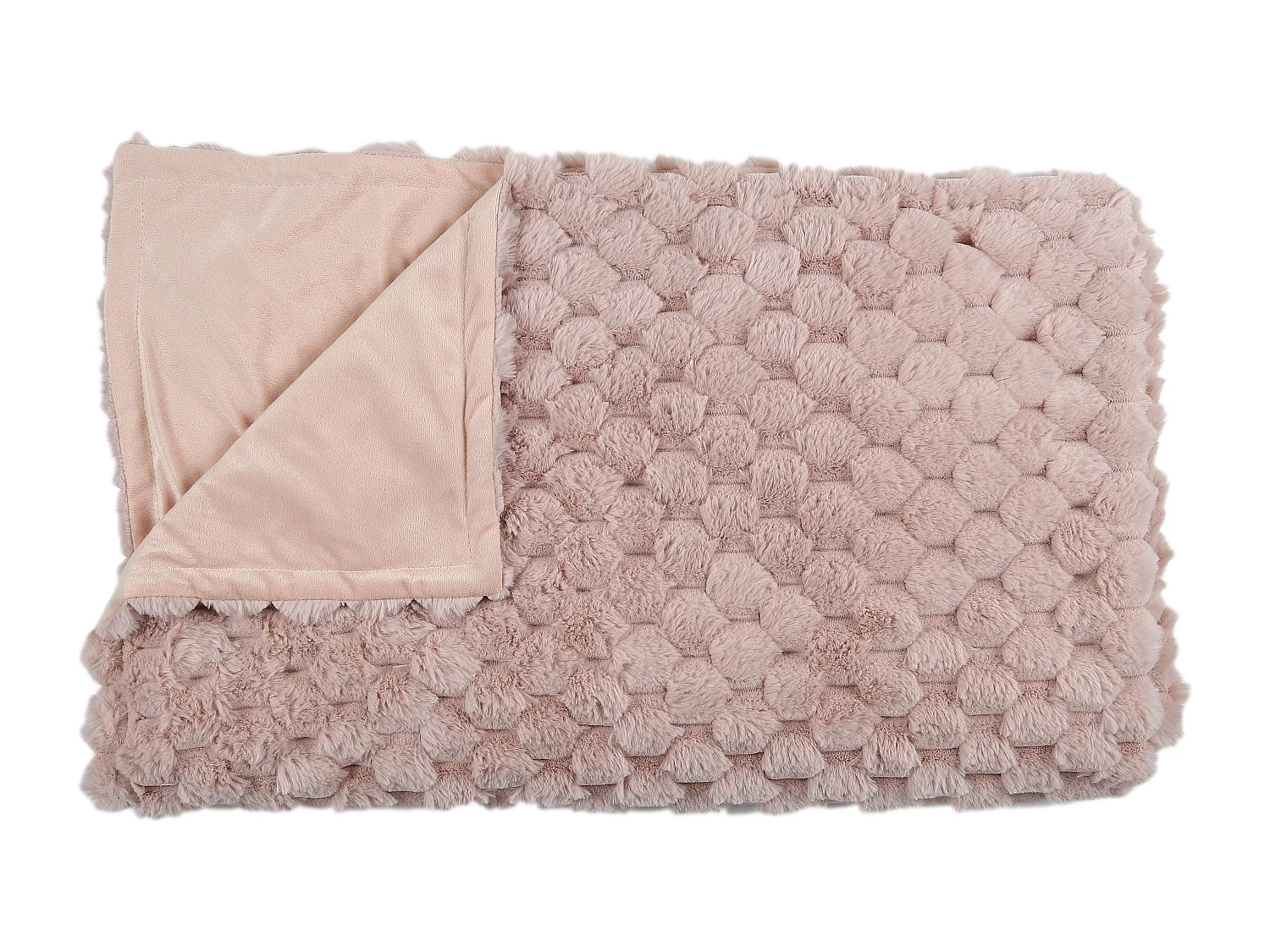 Plaid aus Polyester in Felloptik mit Wabenmuster Opulence 120 x 150 cm