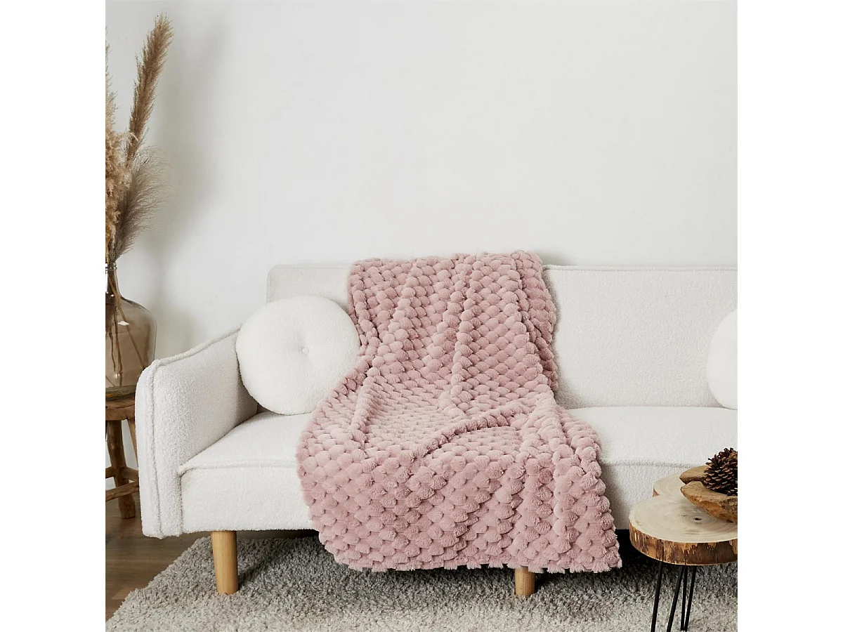 Plaid Imit Fourrure Oppulence Rose 120x150cm Rose