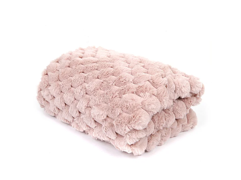 Plaid Imit Fourrure Oppulence Rose 120x150cm Rose