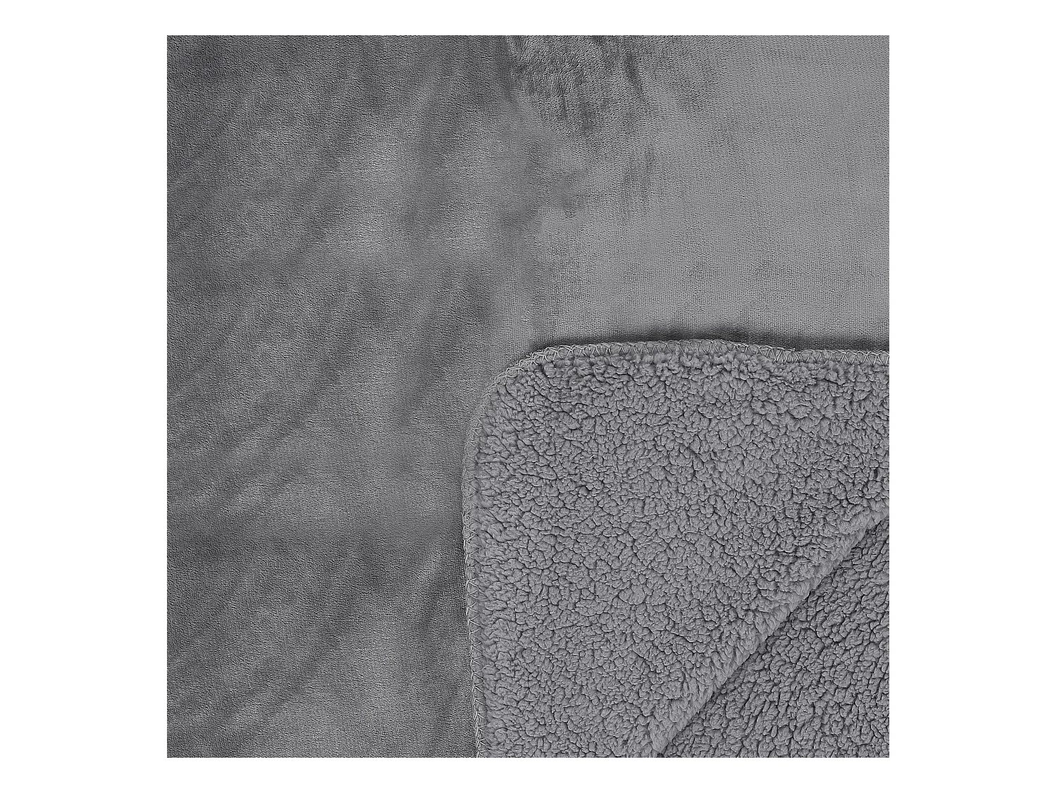 Plaid Flanelle Sherpa Gris Xxl 140x200cm Gris