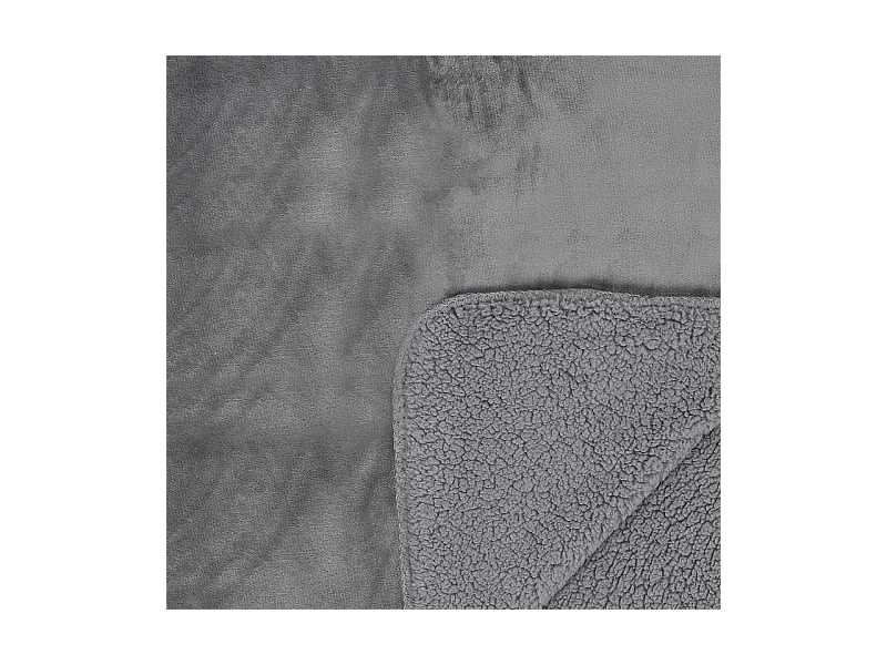 Plaid Flanelle Sherpa Gris Xxl 140x200cm Gris