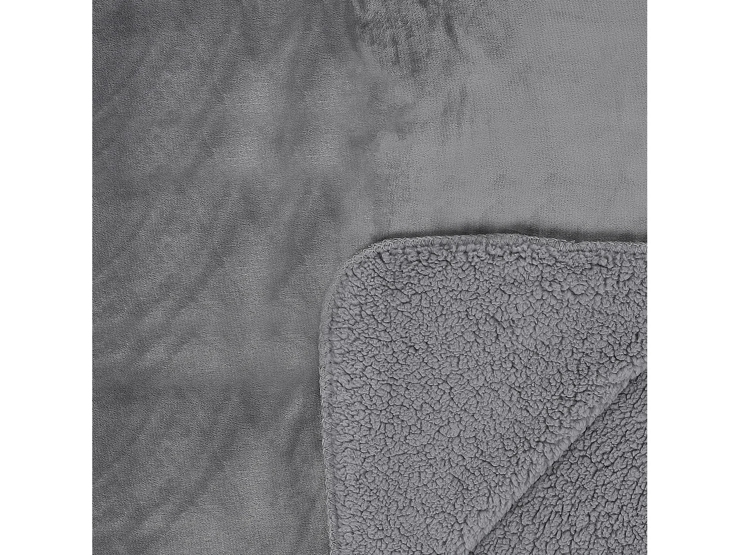 Plaid Flanelle Sherpa Gris Xxl 140x200cm Gris