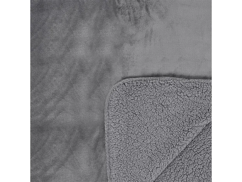 Plaid Flanelle Sherpa Gris Xxl 140x200cm Gris