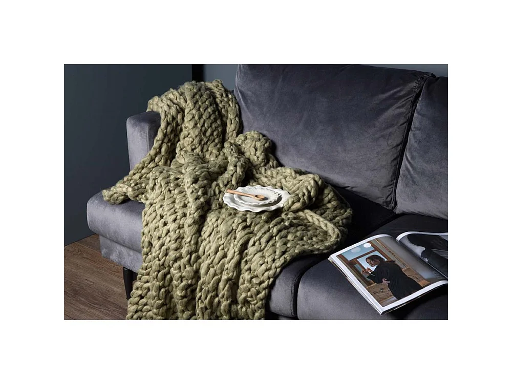 Plaid Uni "Kate" 130x170cm Vert Mousse