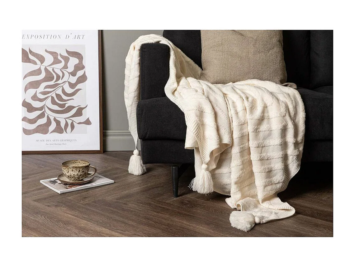 Katlyn plaid 170x130cm offwhite.