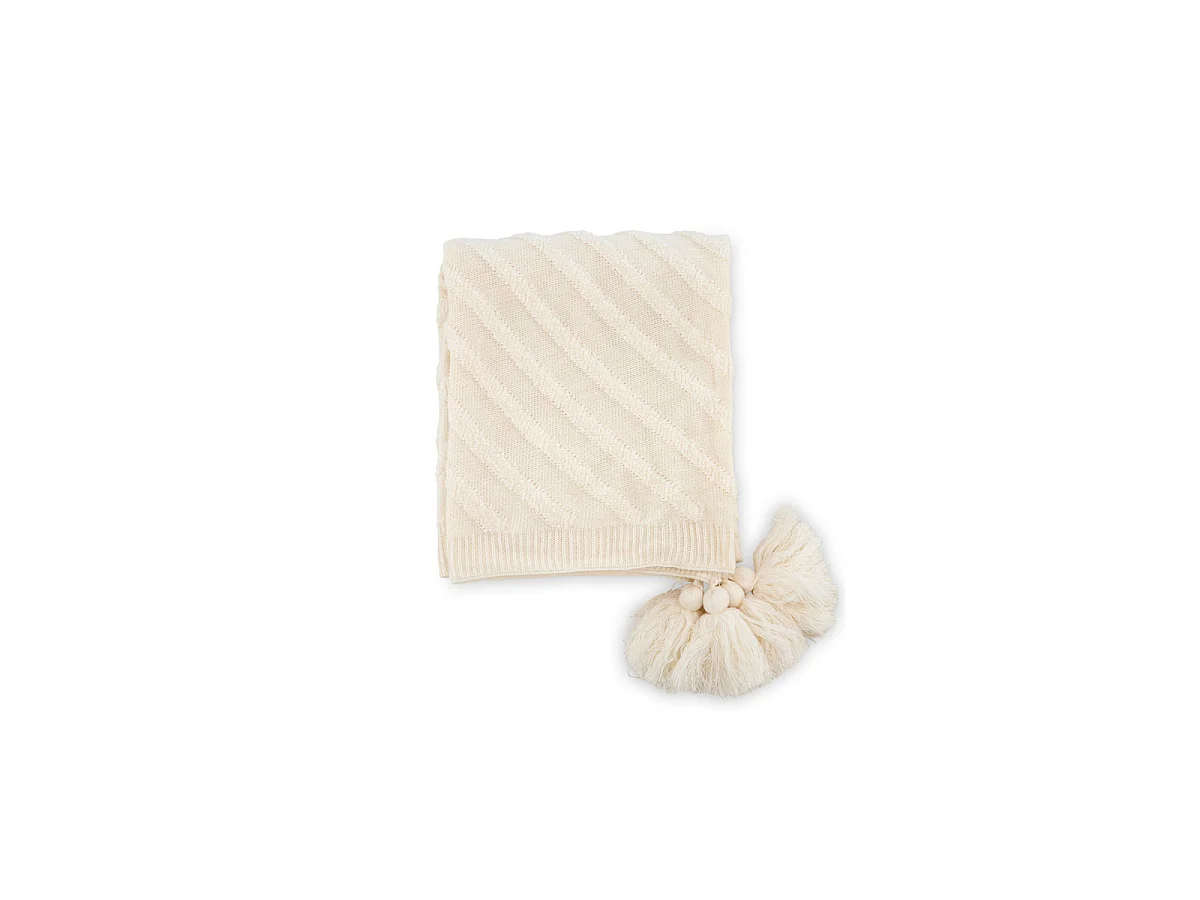 Katlyn plaid 170x130cm offwhite.