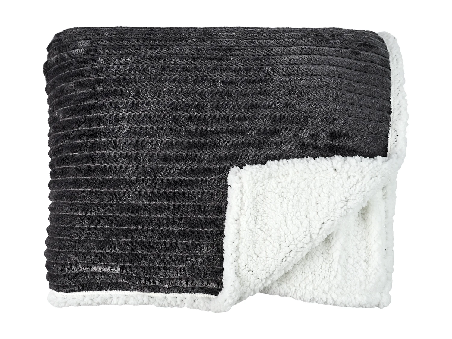 Manta de franela acanalada con forro de sherpa 180 x 220 cm