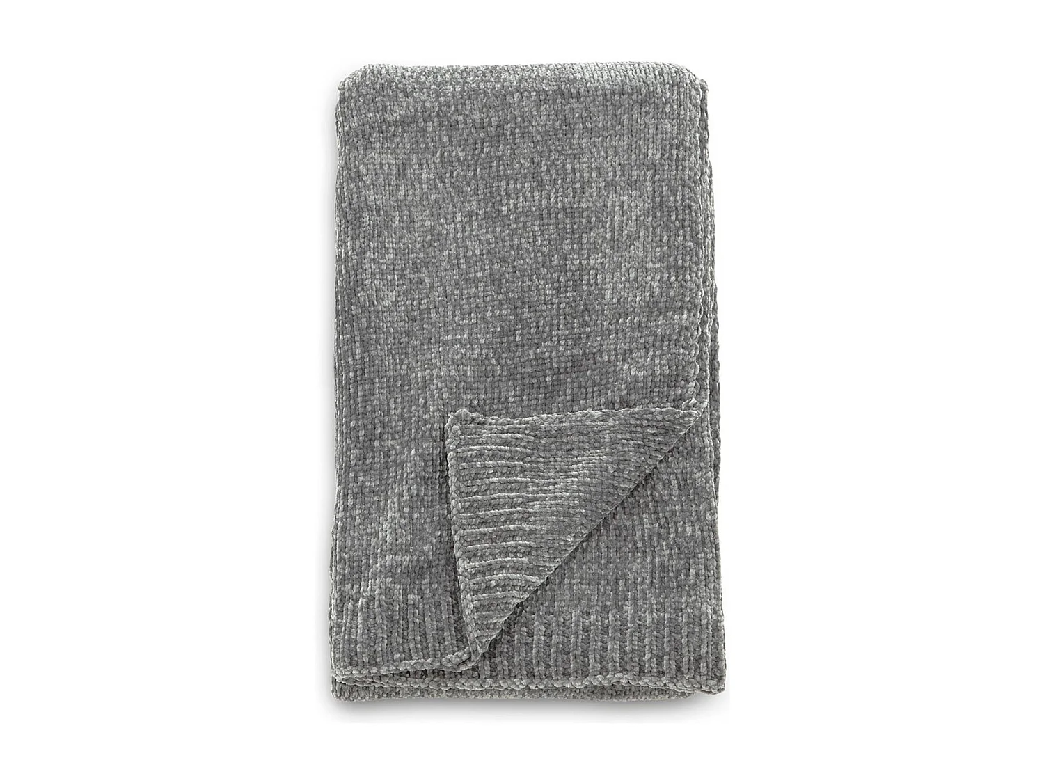 Plaid Chenille "Ally" 130x170cm Gris Foncé