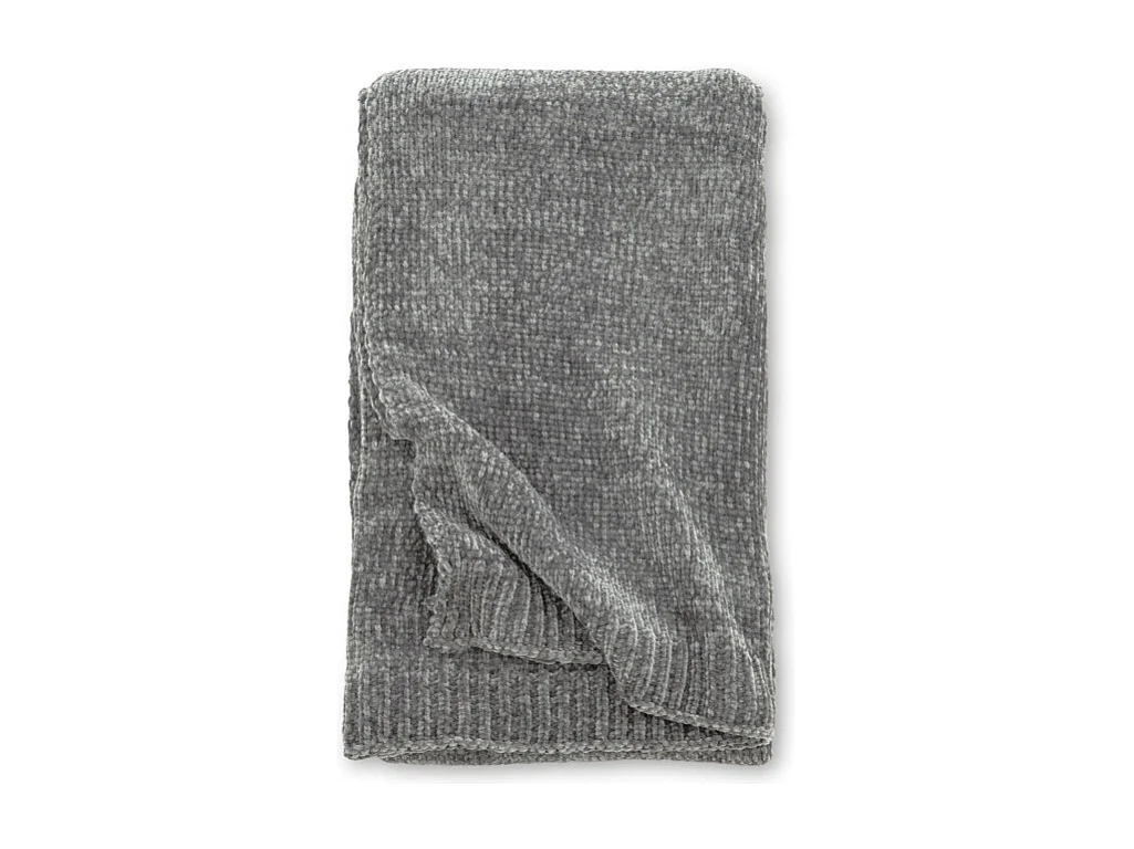 Plaid Chenille "Ally" 130x170cm Gris Foncé