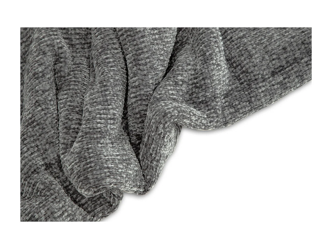 Plaid Chenille "Ally" 130x170cm Gris Foncé