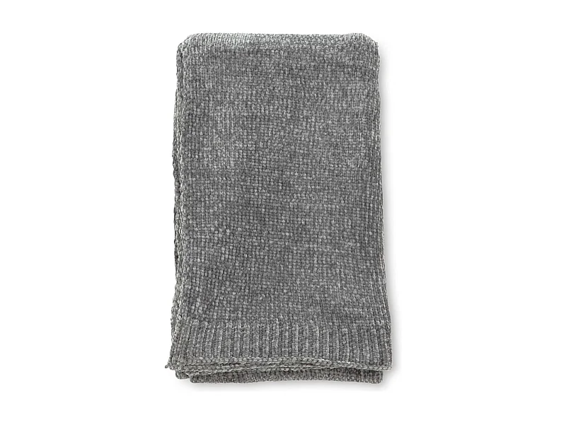 Plaid Chenille "Ally" 130x170cm Gris Foncé