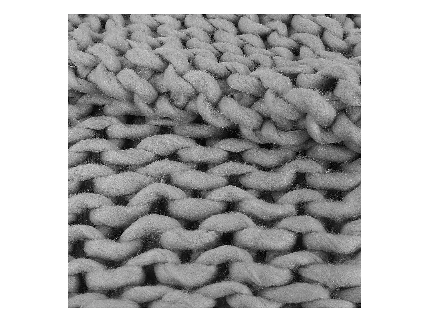 Plaid Grosse Maille Chunky Gris 120x150cm Gris