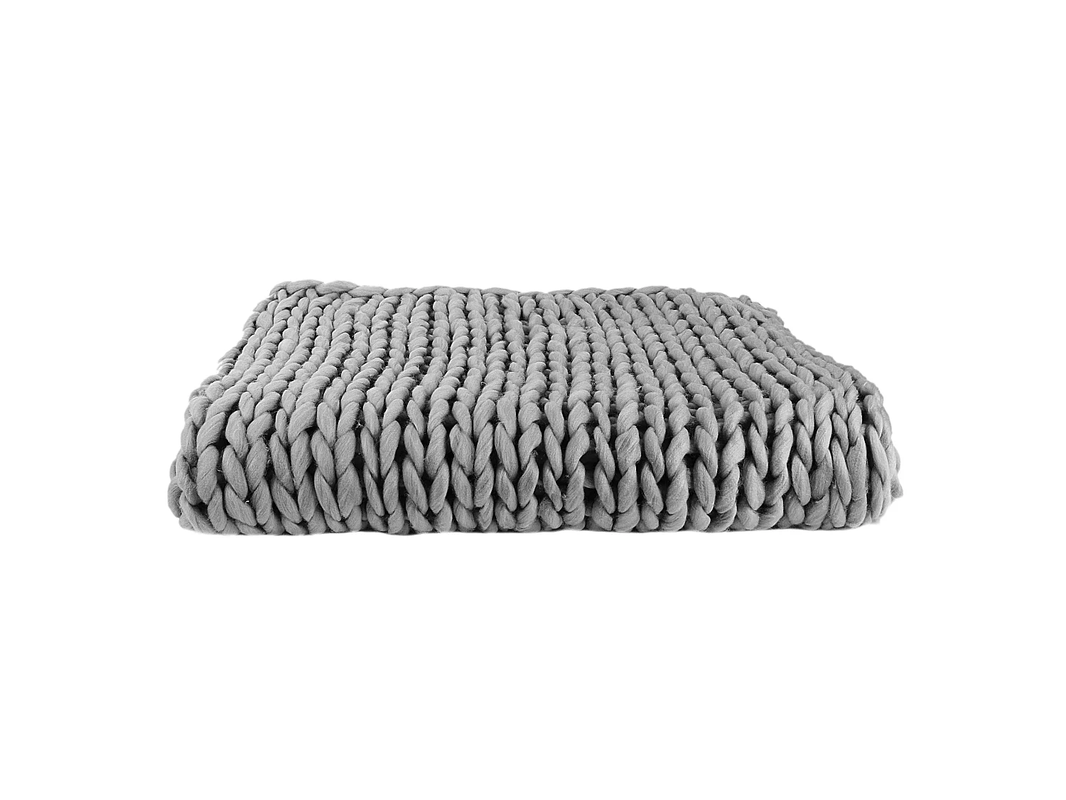 Plaid - HOME DECO FACTORY - Grosse Maille - Chunky - Gris