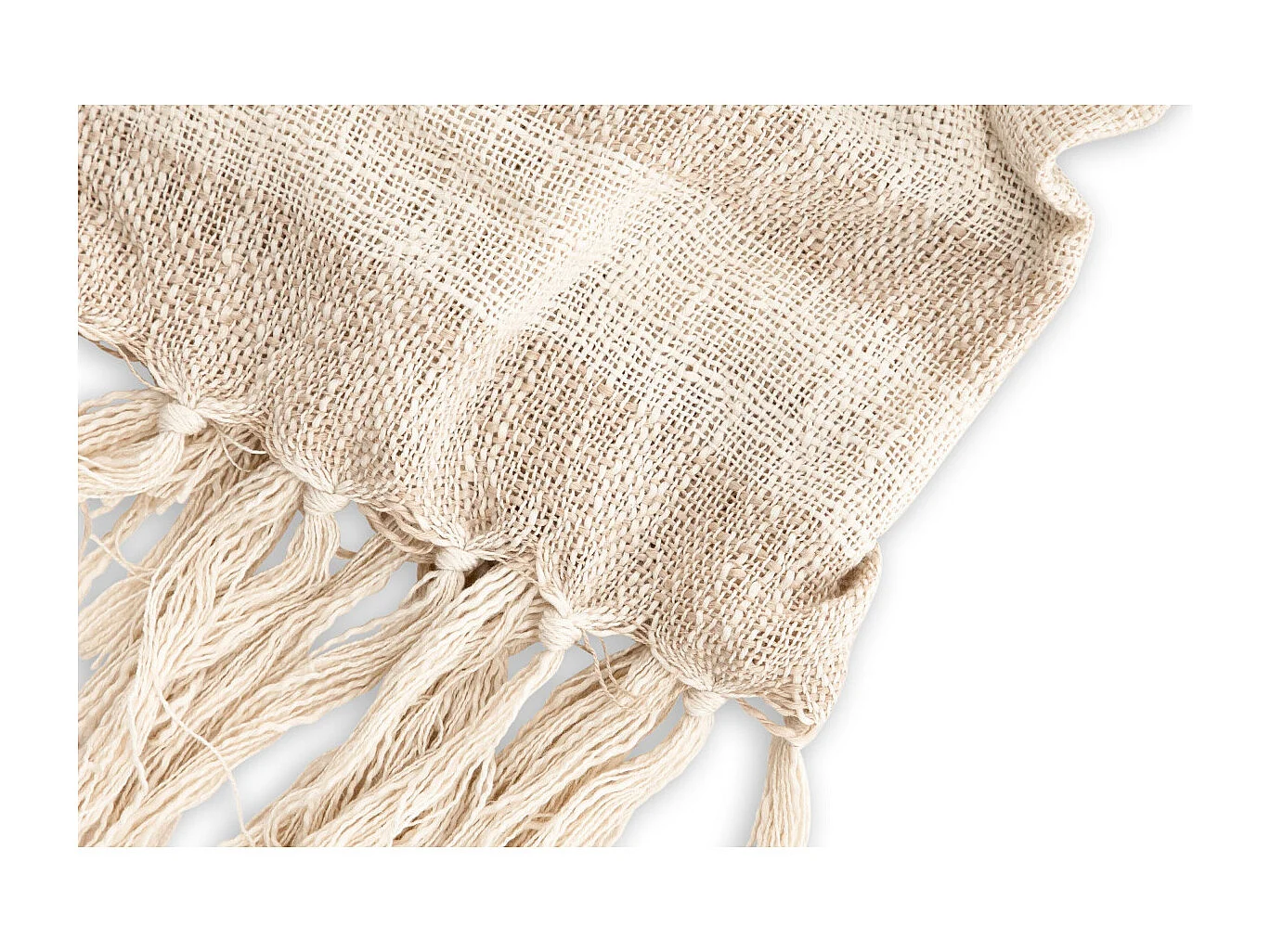 Plaid à Franges "Sandy" 130x170cm Beige