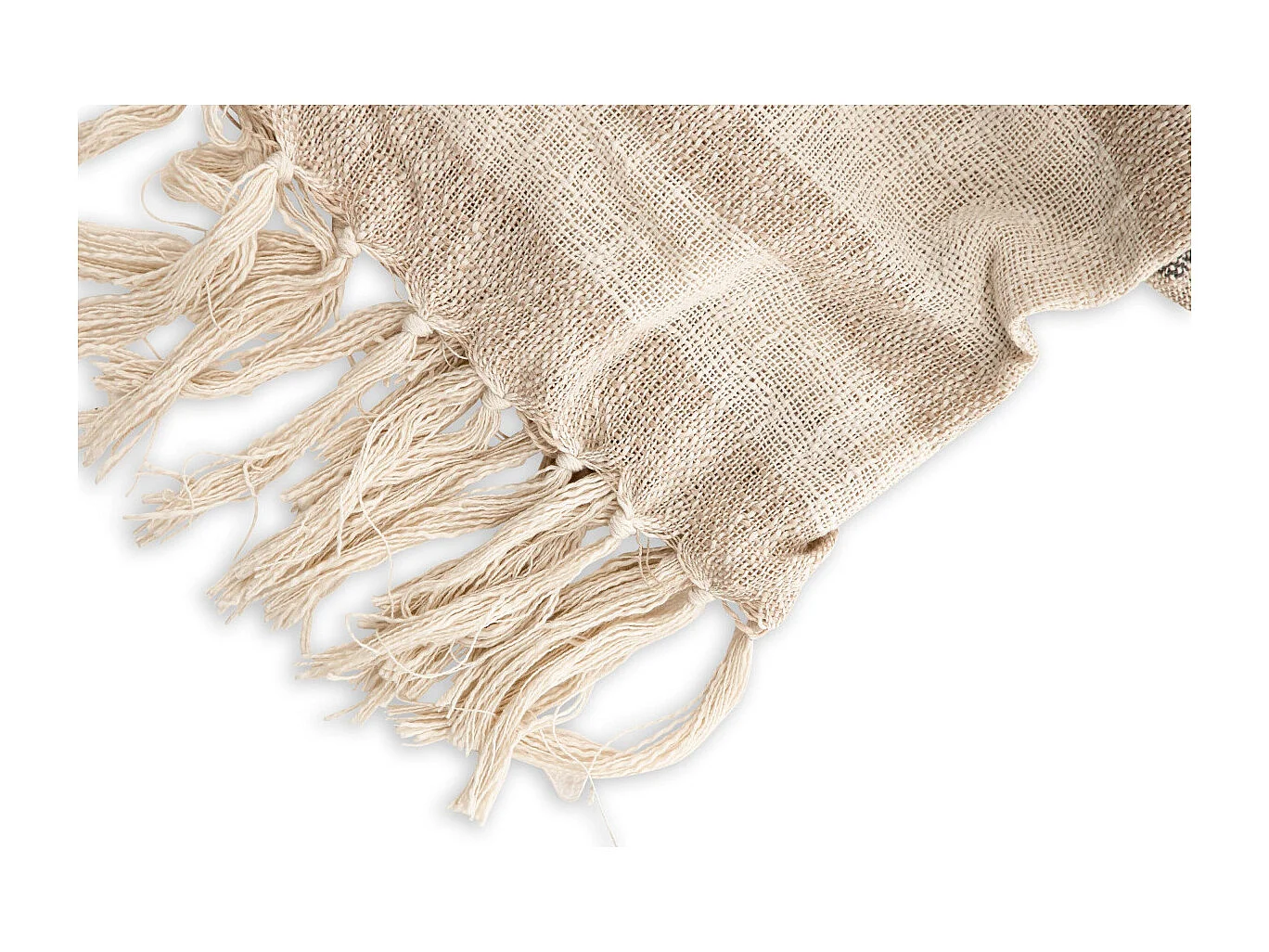 Plaid à Franges "Sandy" 130x170cm Beige