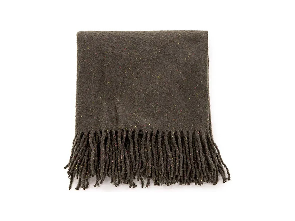 Plaid à Franges "Tilly" 130x170cm Gris Foncé