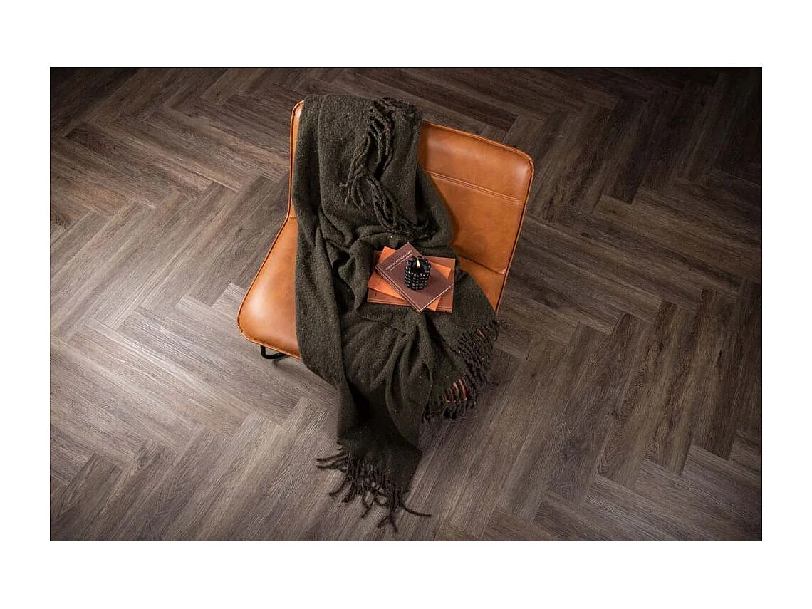 Plaid à Franges "Tilly" 130x170cm Gris Foncé