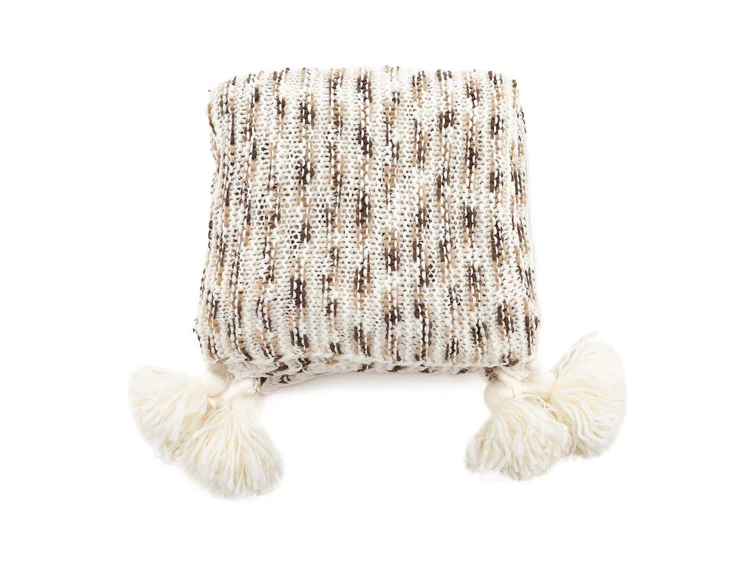 Plaid Avec Pompons "Unny" 130x170cm Marron