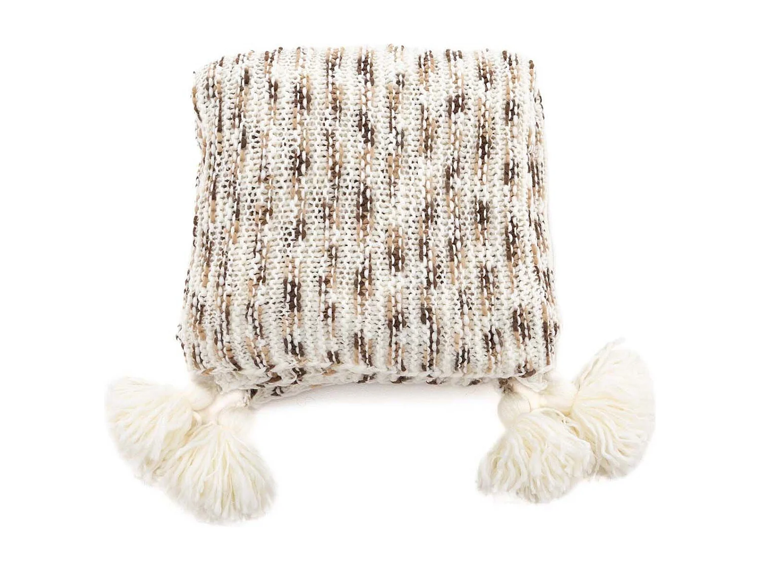 Plaid Avec Pompons "Unny" 130x170cm Marron