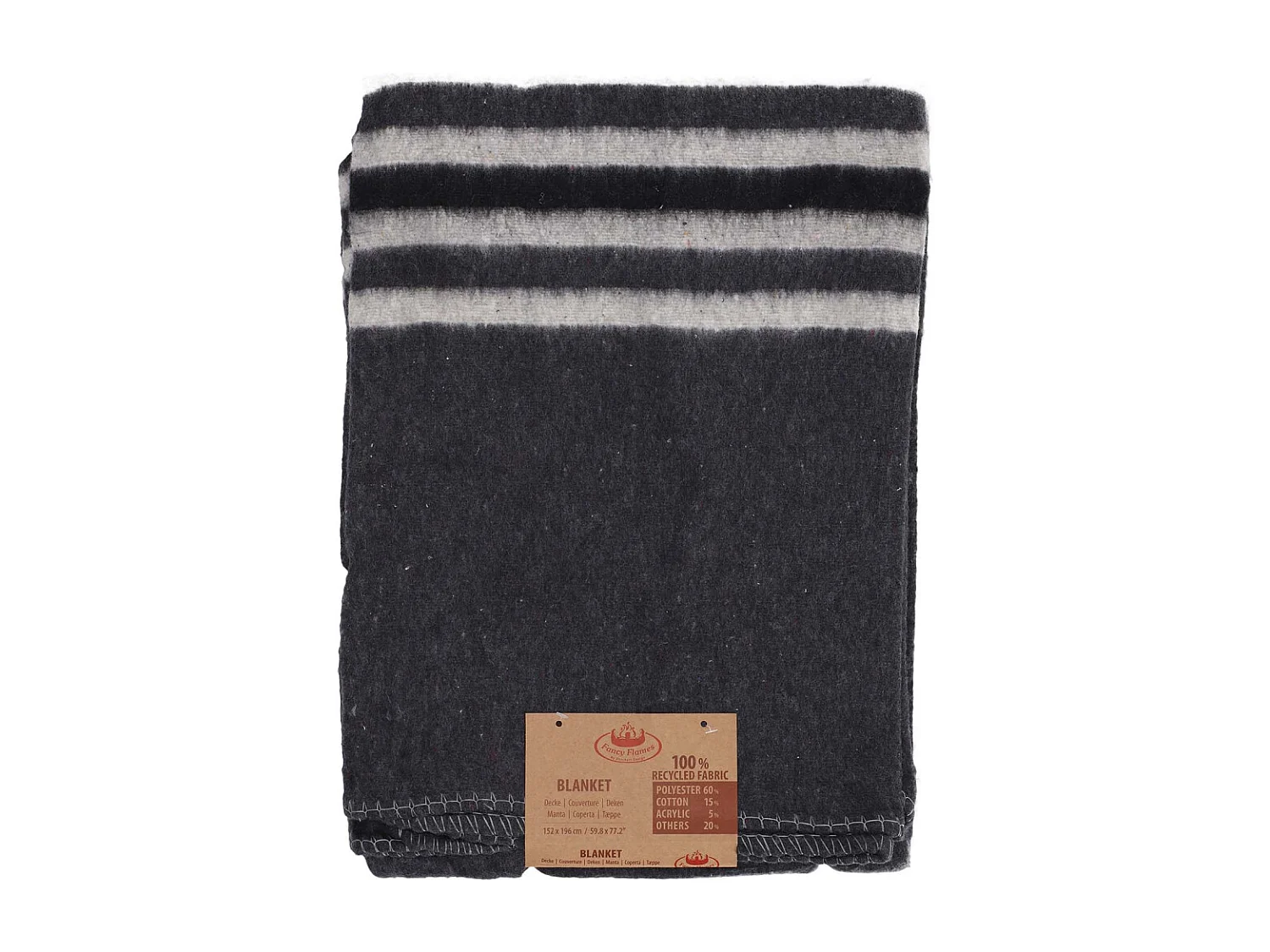 Plaid en tissu recyclé 152 x 196 cm