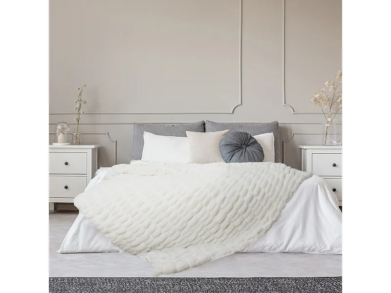 Plaid Imt Fourrure Luxury Blanc 140x200cm Blanc