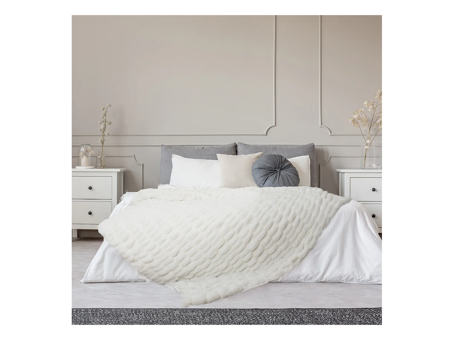 Plaid Imt Fourrure Luxury Blanc 140x200cm Blanc