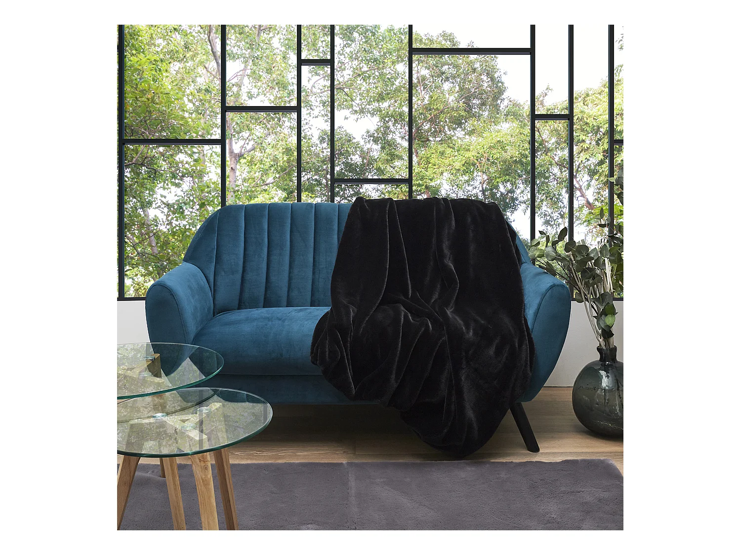 Plaid Imit Fourrure Opulence Noir 120x150cm Noir