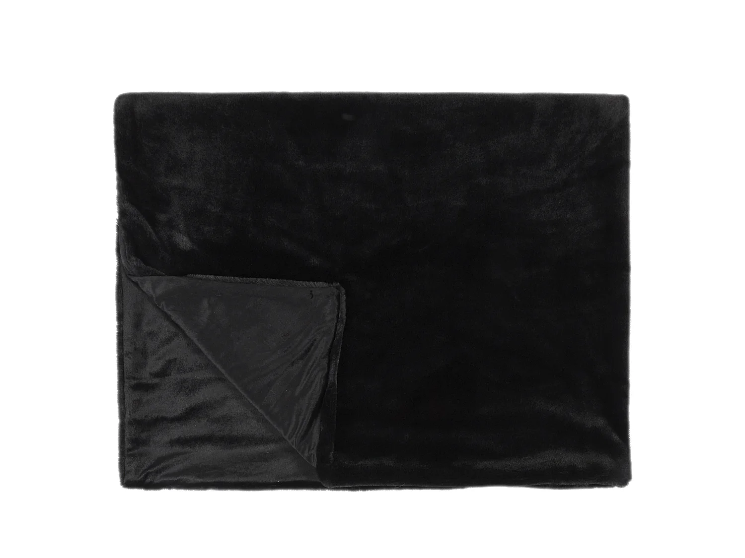 Plaid - HOME DECO FACTORY - Opulence - Imitation Fourrure - Noir