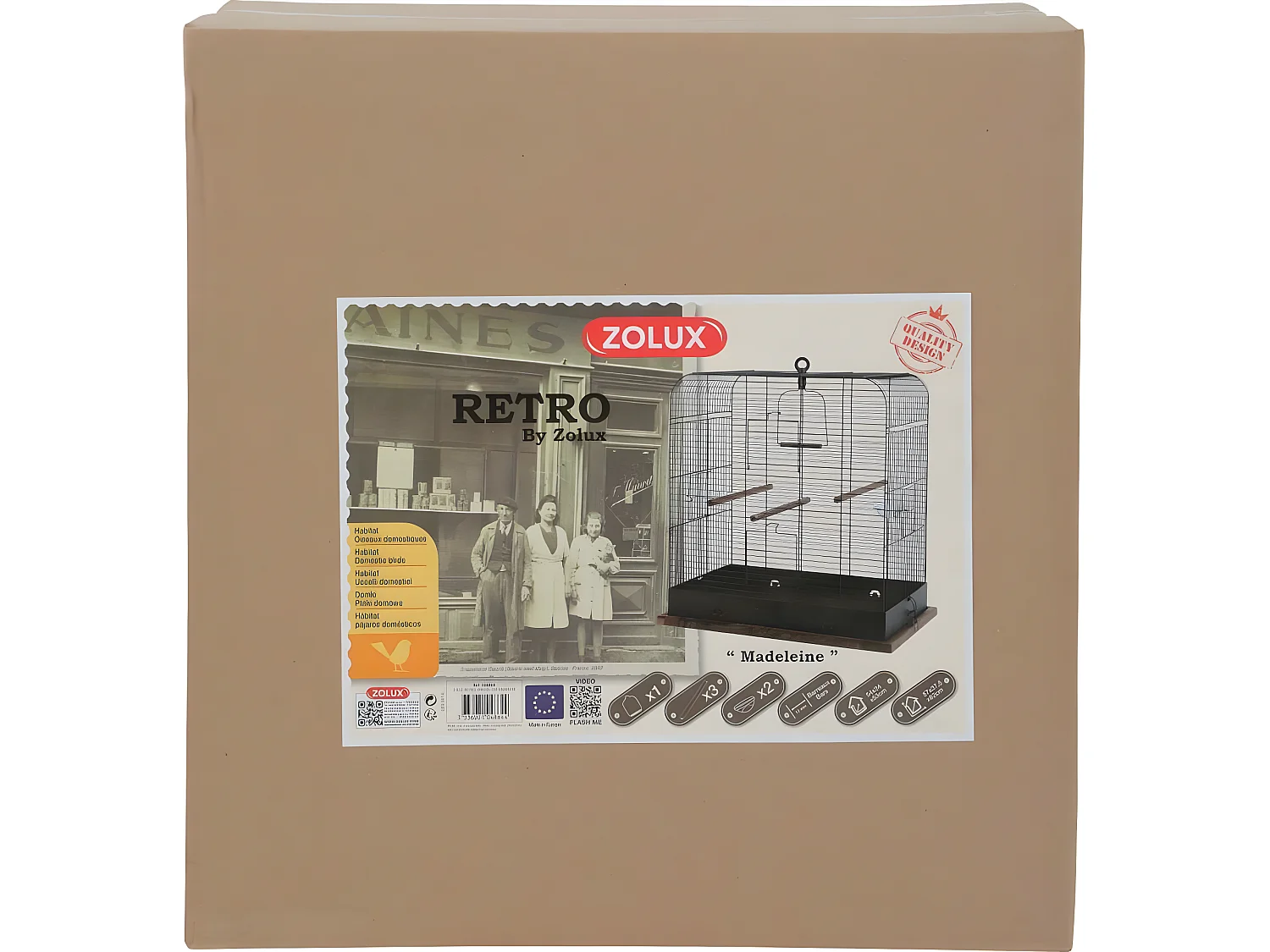 Cage rétro pour oiseaux Madeleine