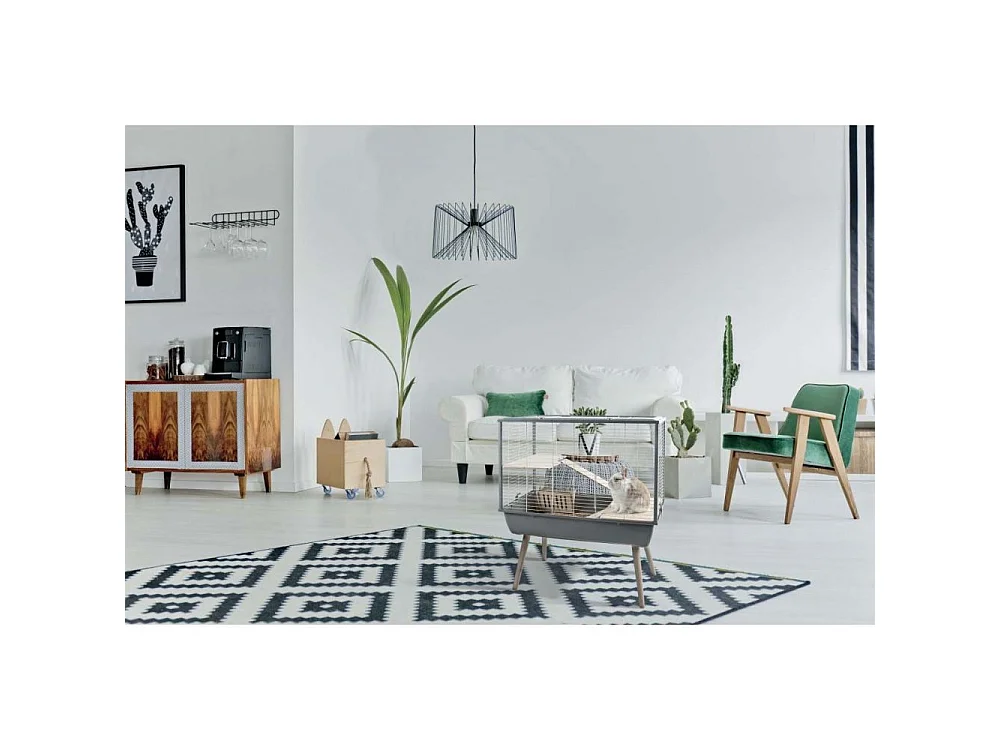 Cage Neo muky pour grands rongeurs 58 cm Gris