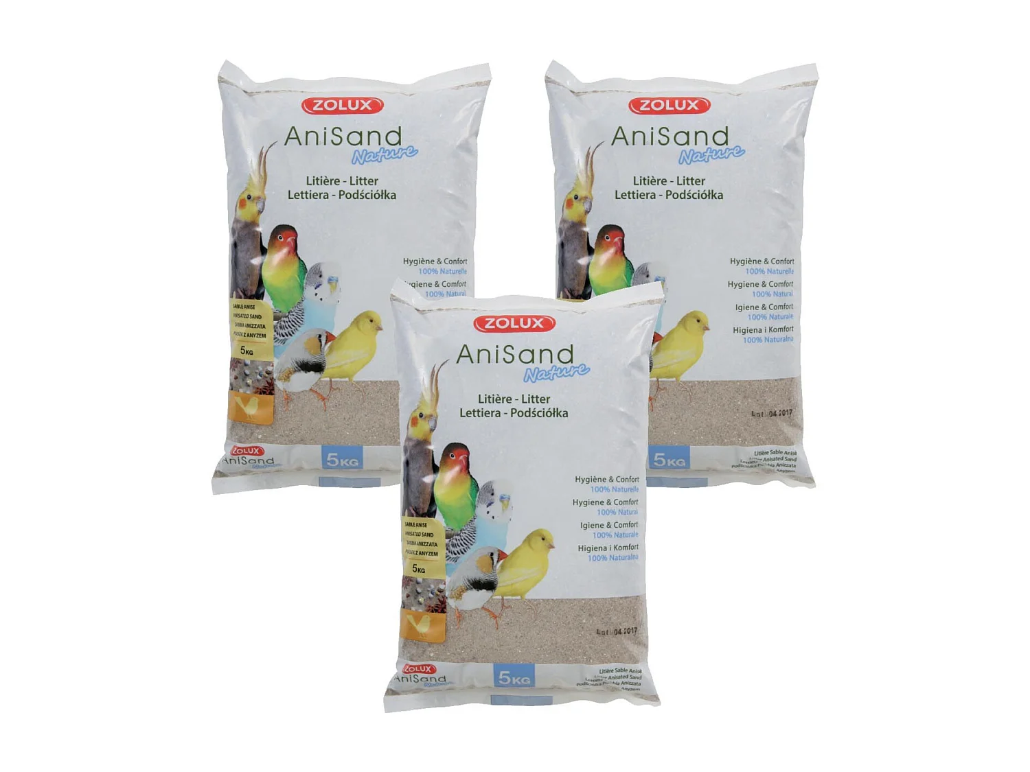 Litière sable Anisand nature (Lot de 3)