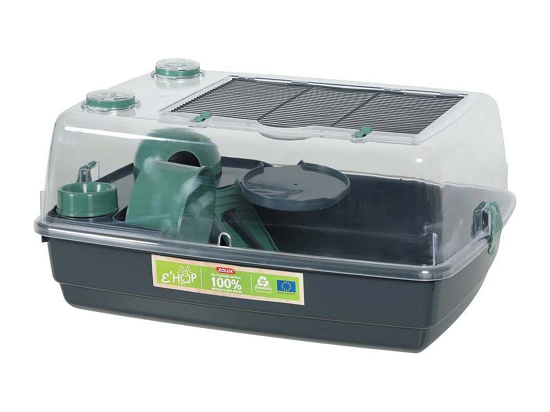 Cage pour hamster en plastique recyclé Ehop Vert