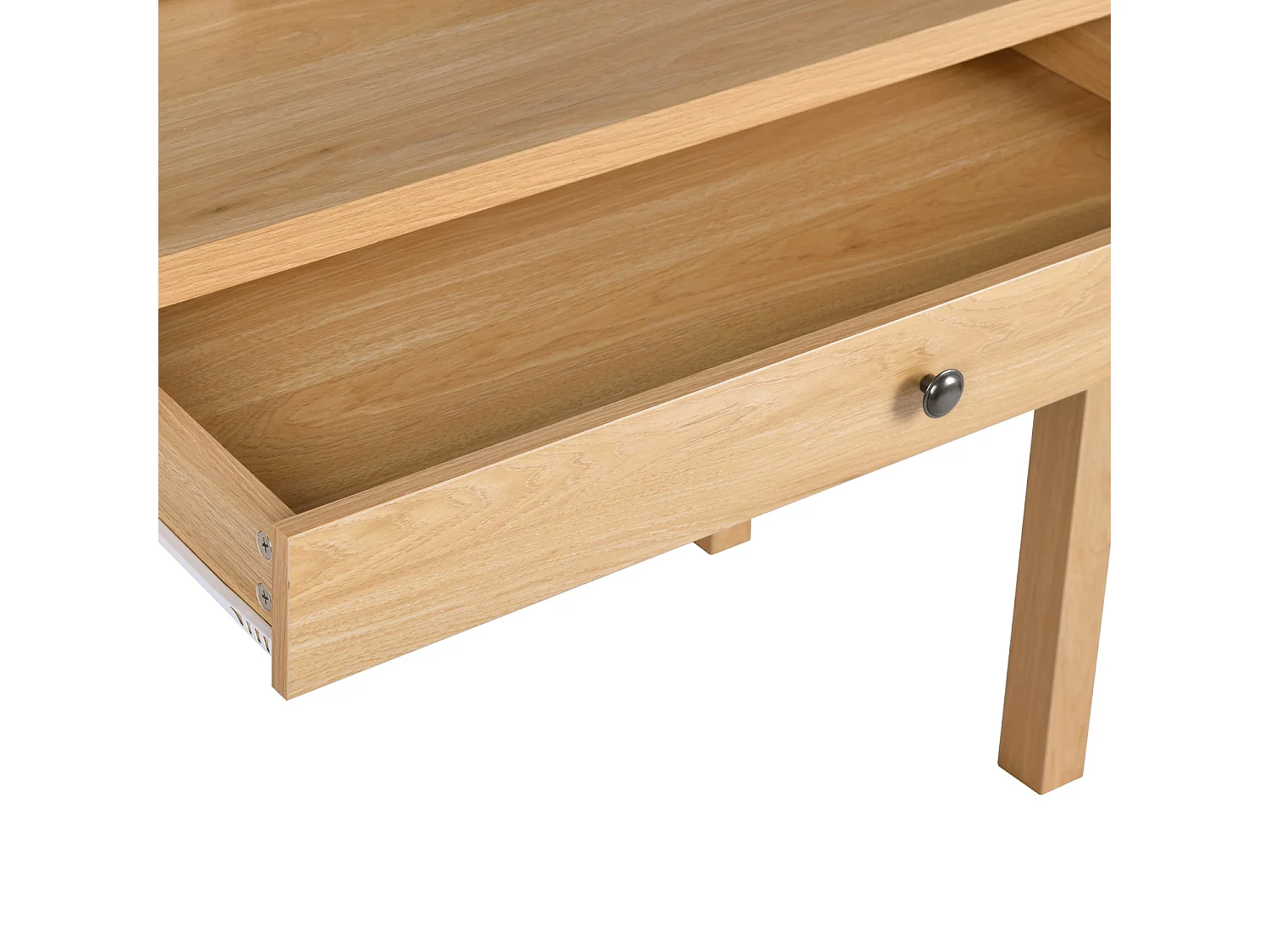 URBAN MEUBLE Escritorio escandinavo de madera natural con cajones y almacenaje con estructura de madera 100*50*75.5-90.5cm