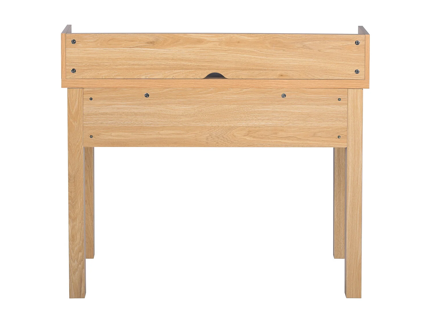 URBAN MEUBLE Escritorio escandinavo de madera natural con cajones y almacenaje con estructura de madera 100*50*75.5-90.5cm